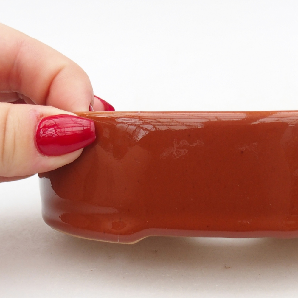 Cuenco bonsái de cerámica 12,5 x 10 x 3,5 cm, marrón