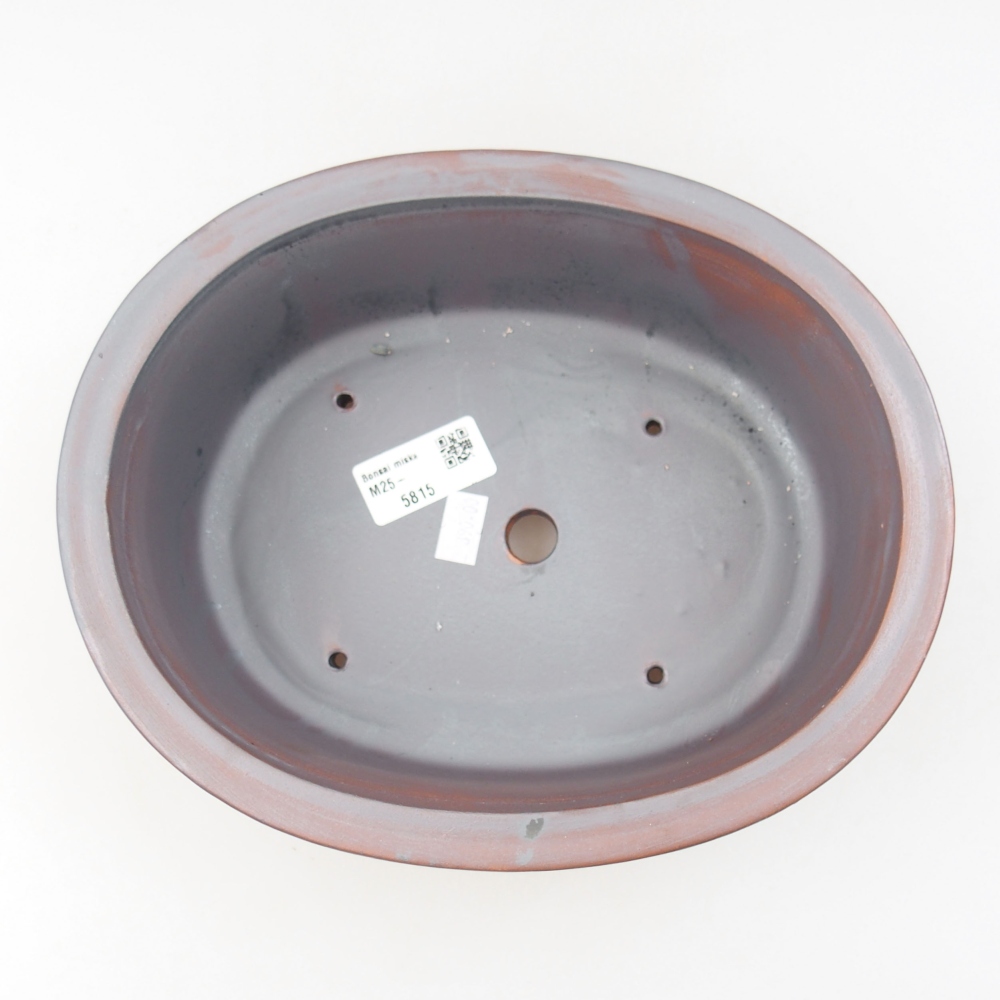 Cuenco bonsái de cerámica 23,5 x 19 x 8 cm, color metálico