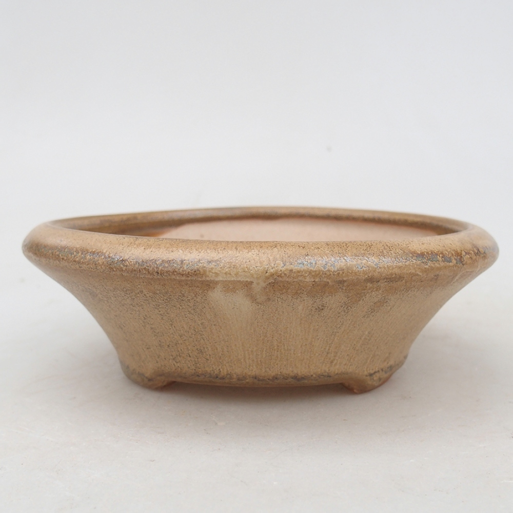 Cuenco bonsái de cerámica 13,5 x 13,5 x 4,5 cm, color beige