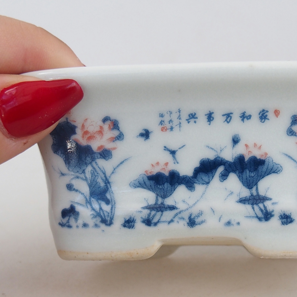 Cuenco mini bonsái 10 x 7,5 x 4 cm, color blanco