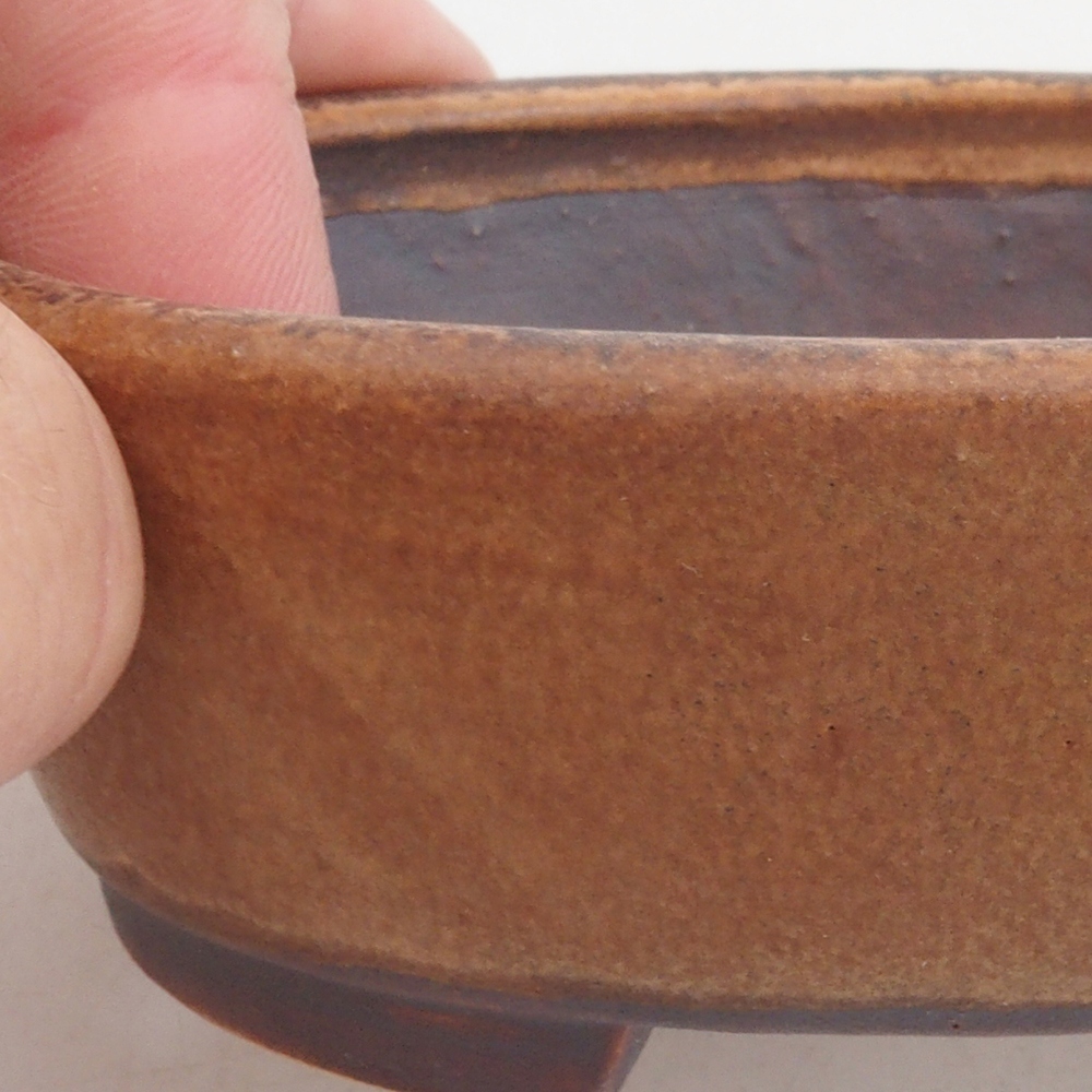 Cuenco bonsái de cerámica 10 x 8,5 x 4 cm, marrón