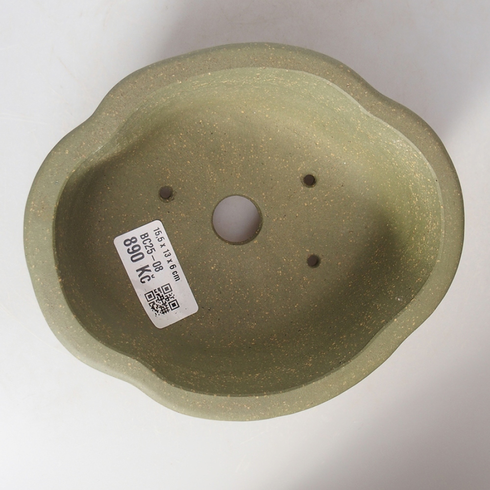 Cuenco bonsái de cerámica 15,5 x 13 x 6 cm, verde