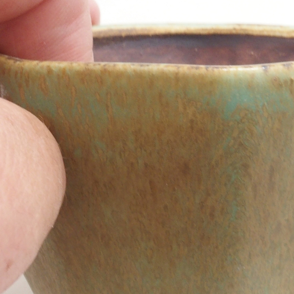 Cuenco bonsái de cerámica 10 x 8,5 x 4 cm, marrón