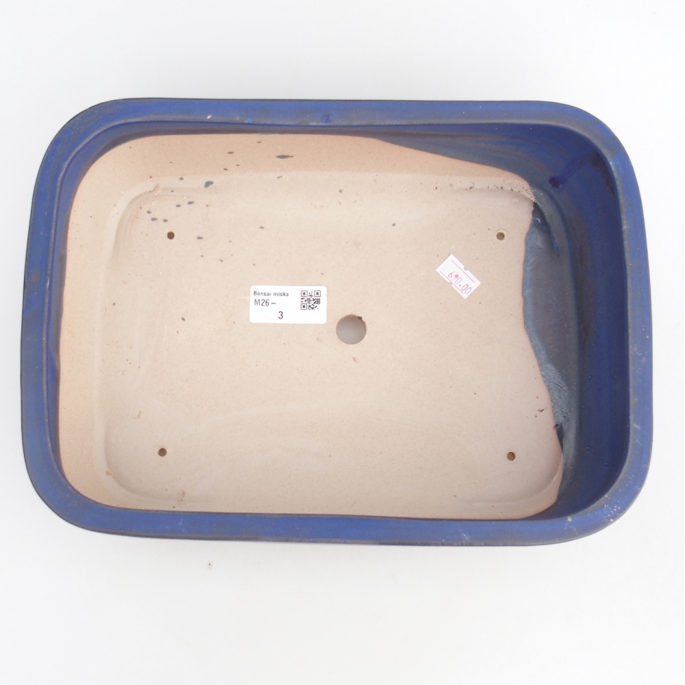 Cuenco bonsái de cerámica 28,5 x 21 x 7,5 cm, color azul