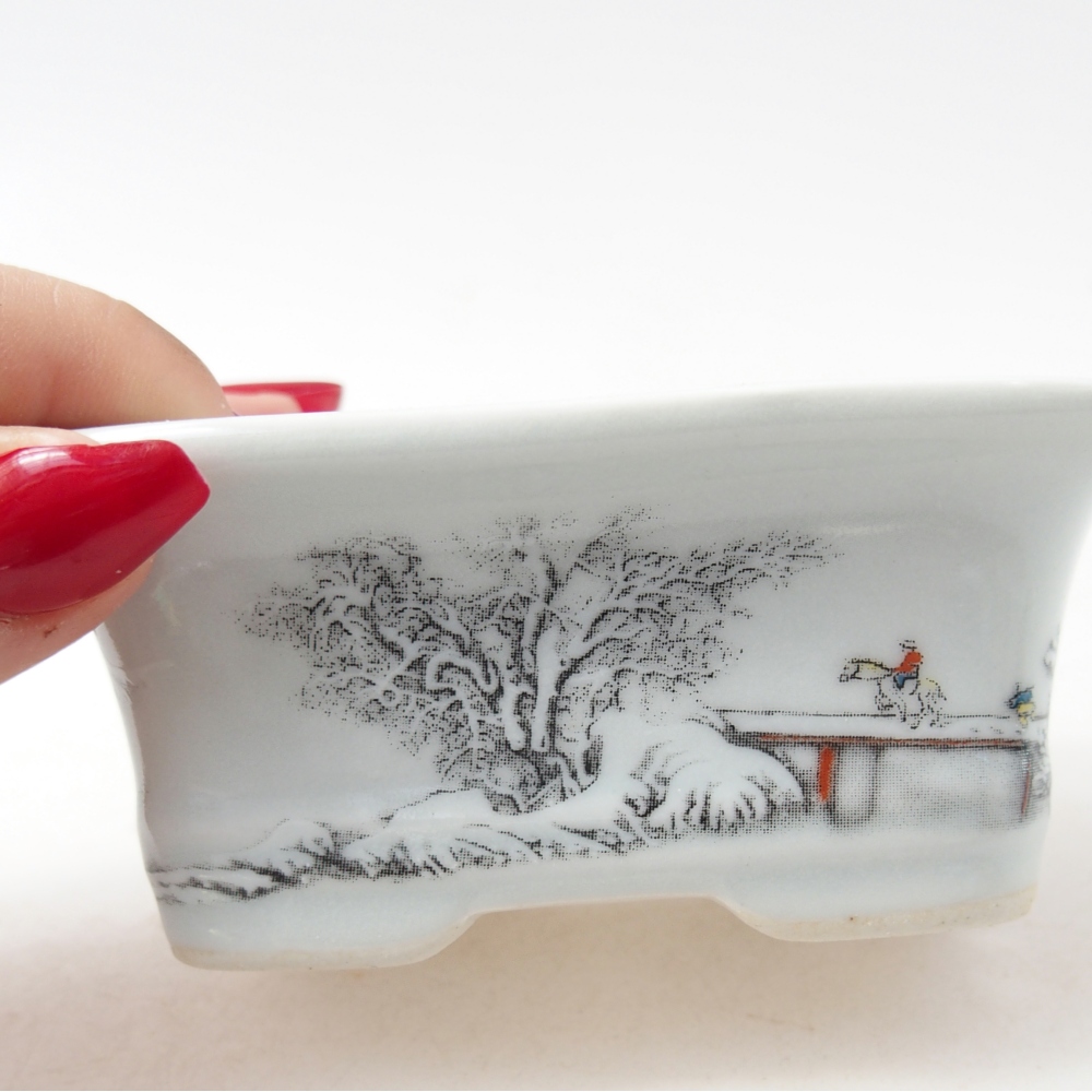 Cuenco mini bonsái 10 x 7,5 x 4 cm, color blanco
