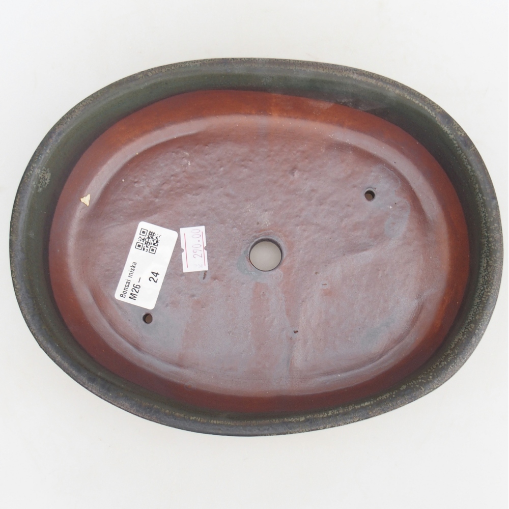 Cuenco bonsái de cerámica 21,5 x 17 x 5 cm, gris