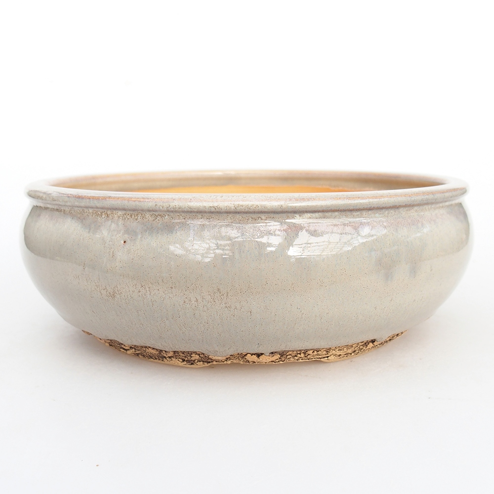 Cuenco bonsái de cerámica 20,5 x 20,5 x 7 cm, gris