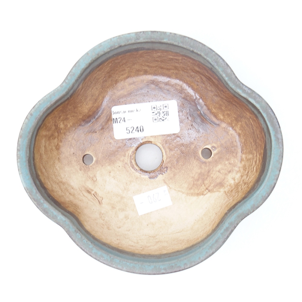 Cuenco bonsái de cerámica 13,5 x 13 x 5 cm, color azul