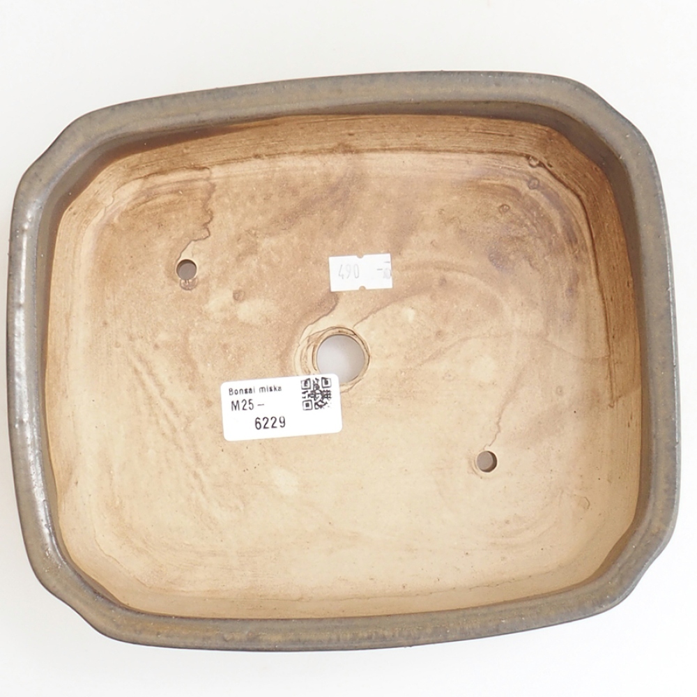 Cuenco bonsái de cerámica 21 x 18 x 6 cm, marrón