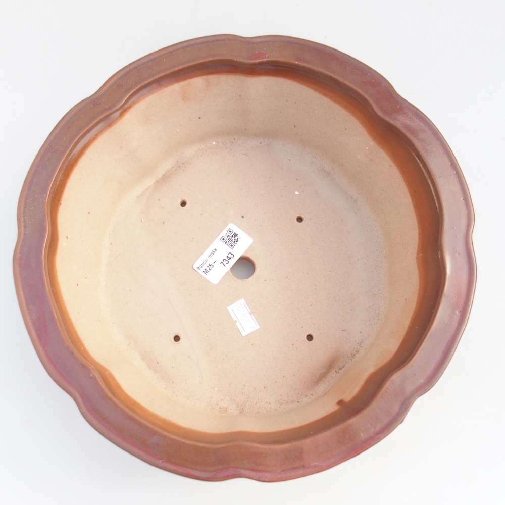 Cuenco bonsái de cerámica 26 x 26 x 8,5 cm, burdeos