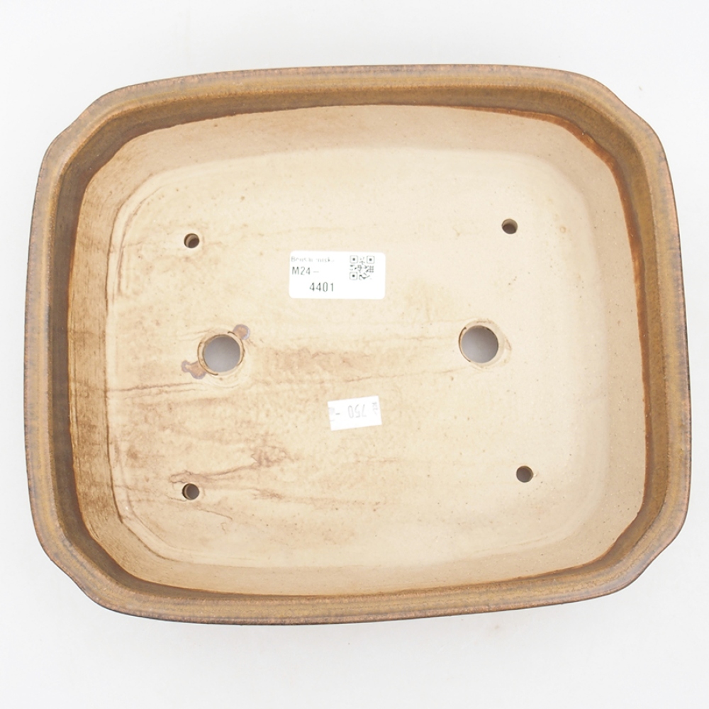 Cuenco bonsái de cerámica 24,5 x 21 x 6 cm, marrón