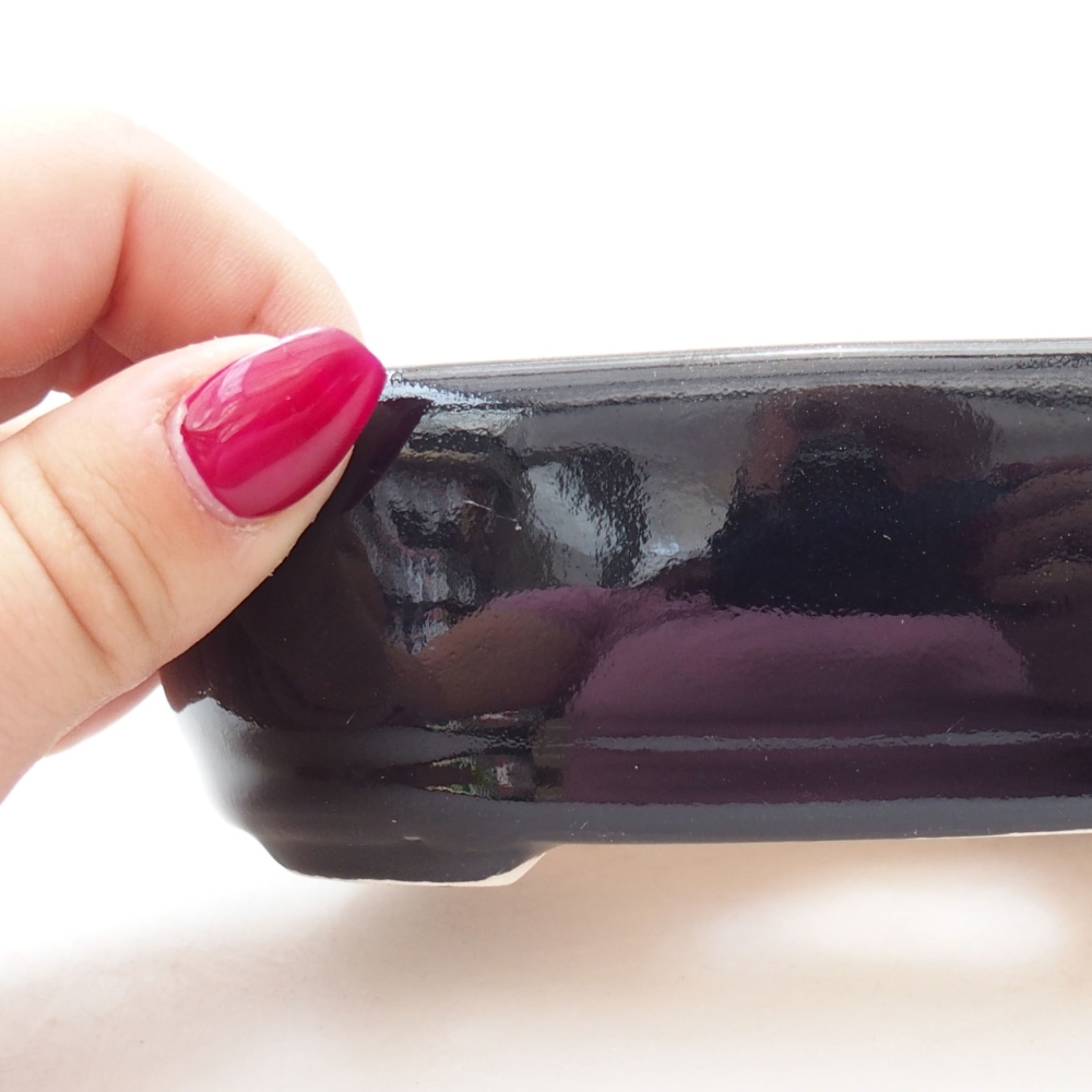 Cuenco bonsái de cerámica 13 x 9 x 4 cm, negro