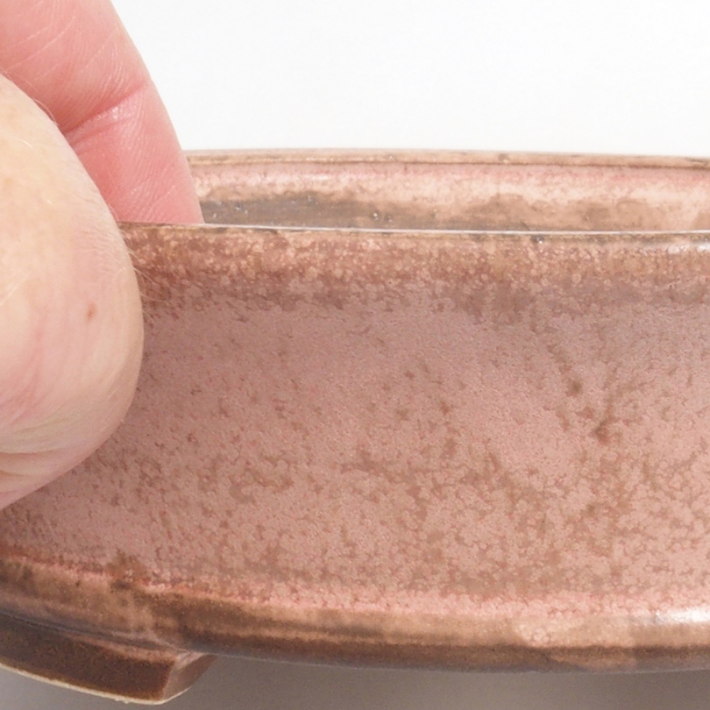 Cuenco bonsái de cerámica 10 x 8,5 x 4 cm, marrón