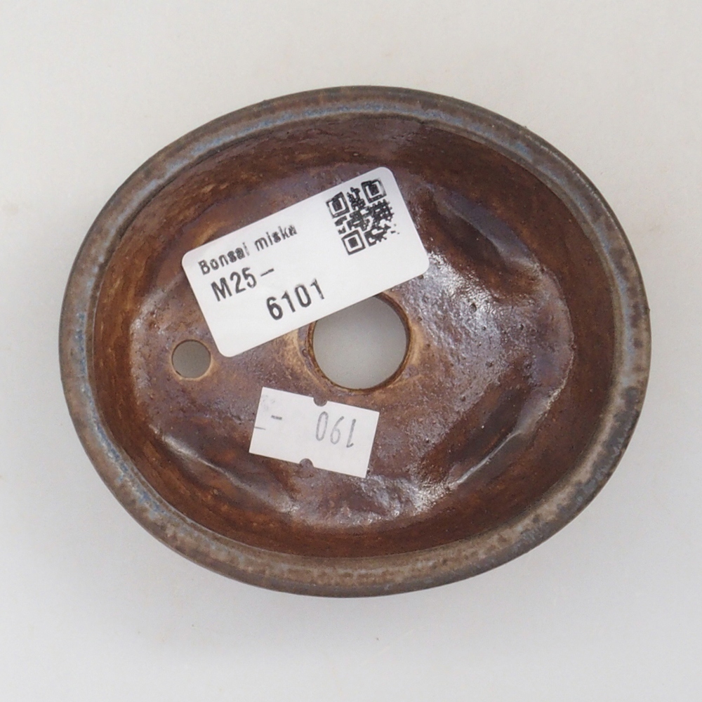 Cuenco bonsái de cerámica 10 x 8,5 x 4 cm, marrón