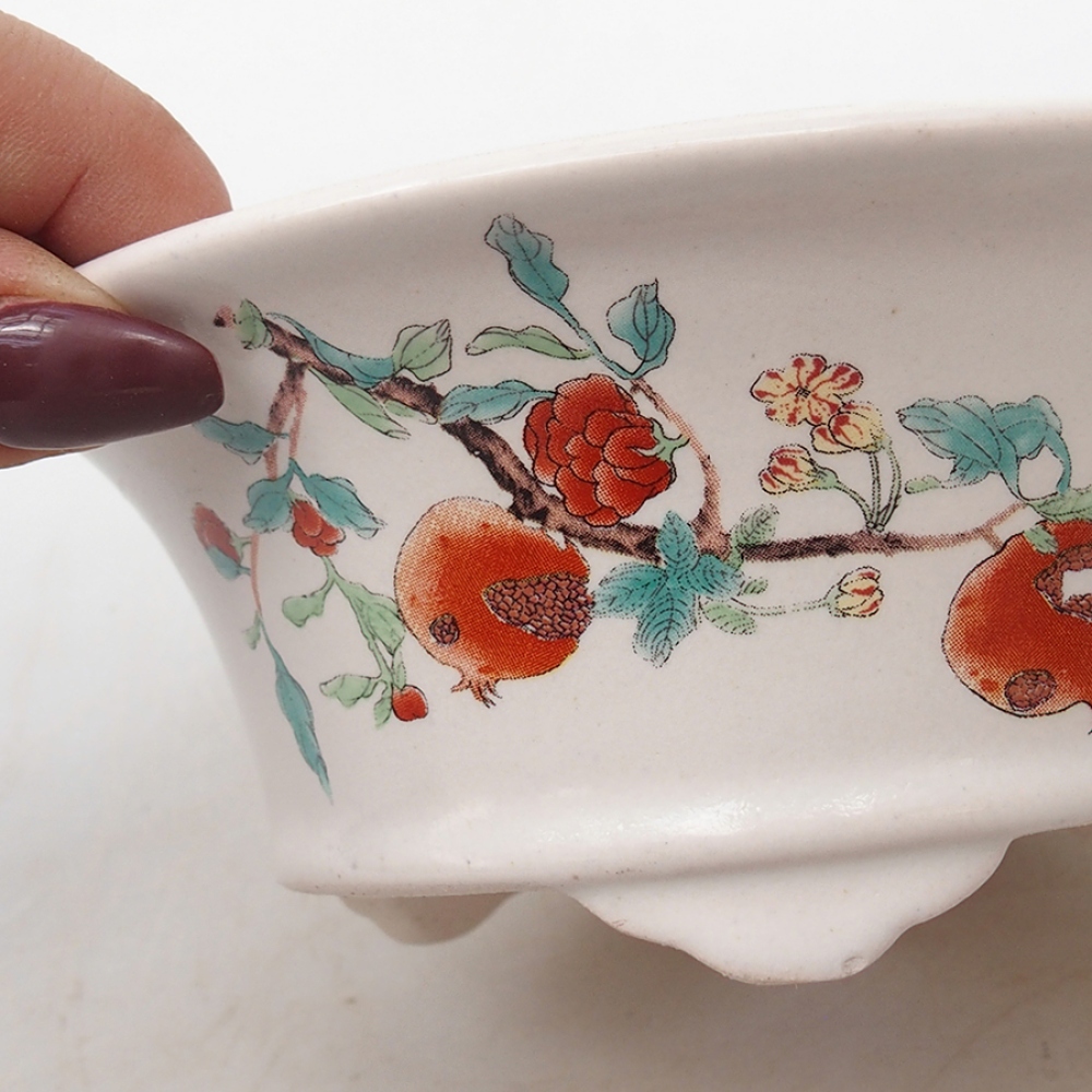 Cuenco bonsái de cerámica 13 x 13 x 6 cm, color blanco