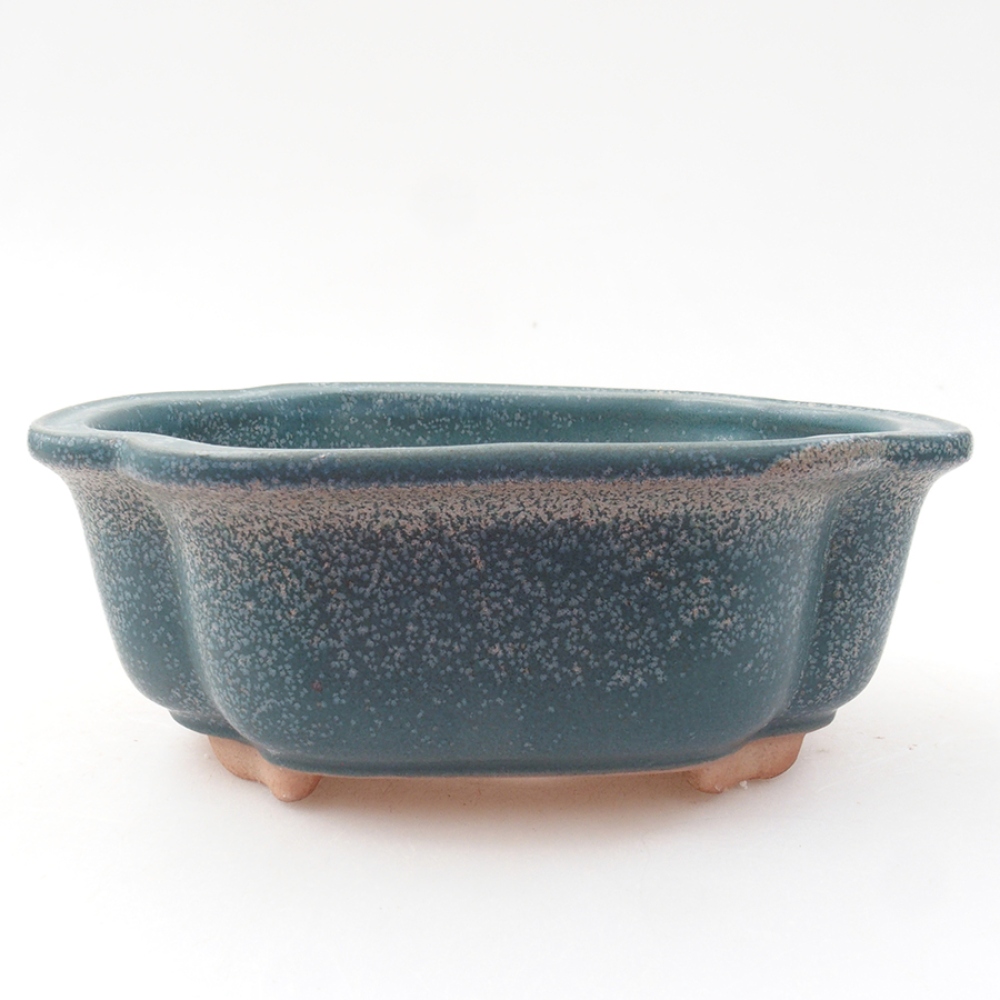Cuenco bonsái de cerámica 13,5 x 10 x 5 cm, color azul