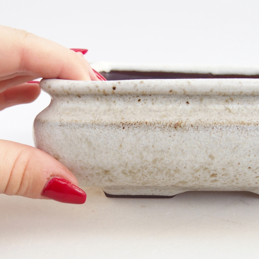 Cuenco bonsái de cerámica 15,5 x 15,5 x 6 cm, blanco