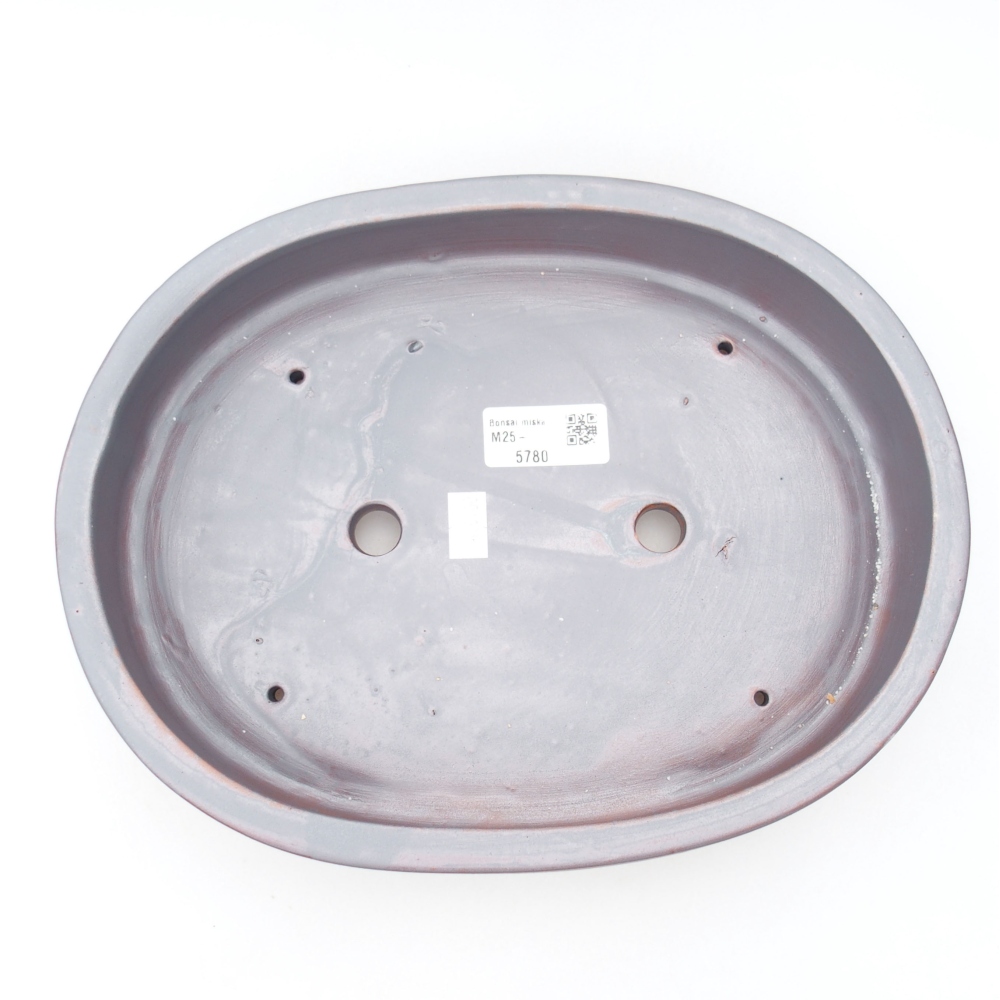 Cuenco bonsái de cerámica 26,5 x 21 x 5,5 cm, color metálico