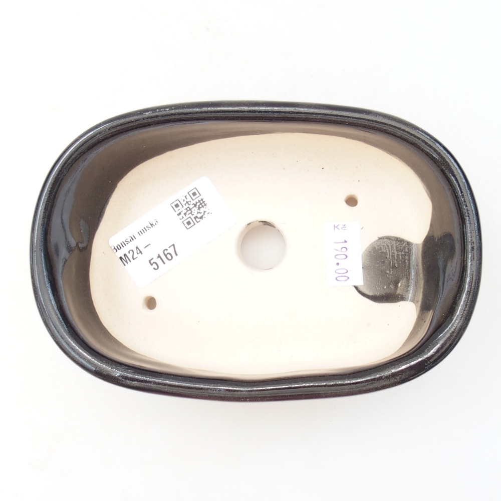 Cuenco bonsái de cerámica 13 x 9 x 4 cm, negro