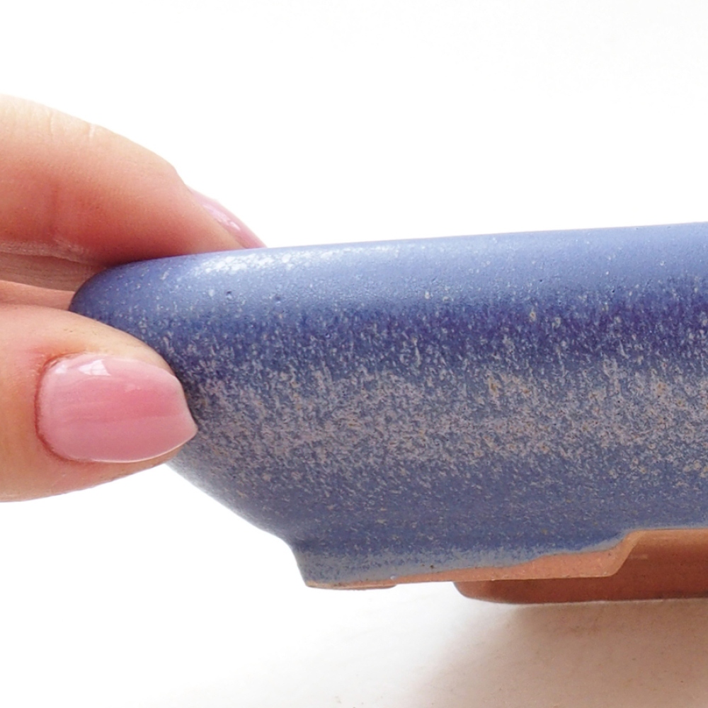 Cuenco bonsái de cerámica 17 x 13,5 x 3,5 cm, color azul