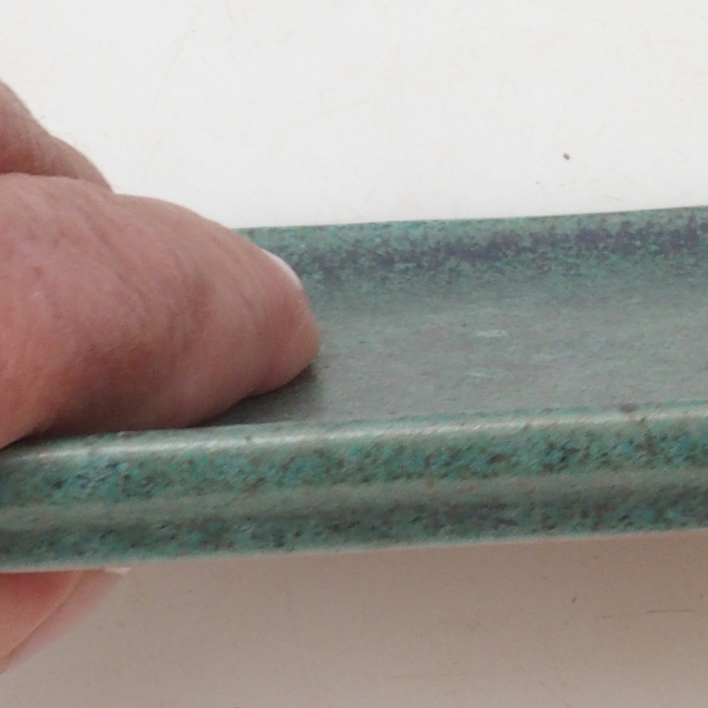 Platillo bonsái rectángulo D5-M - 12,5 x 10,5 x 1 cm - verde