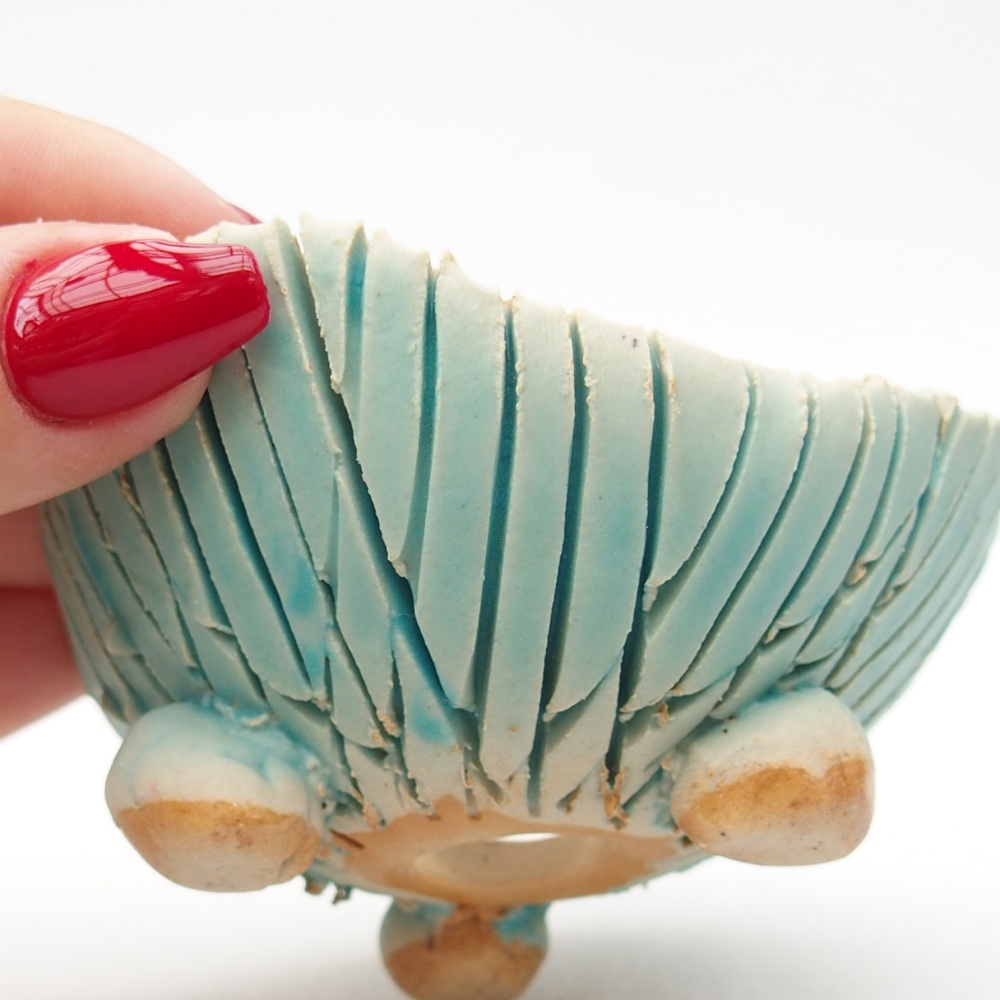 Concha de cerámica 7,5 x 8 x 4 cm , color azul