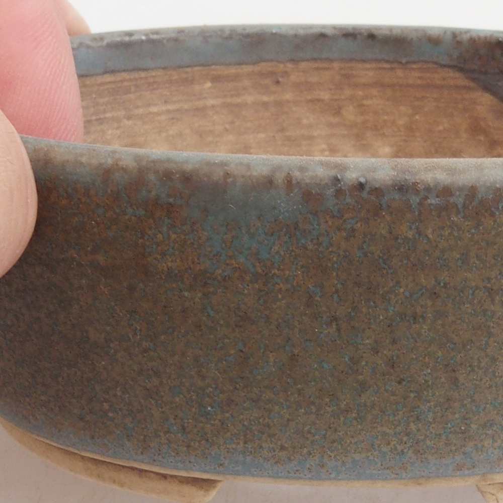 Cuenco bonsái de cerámica 10 x 8,5 x 4 cm, marrón