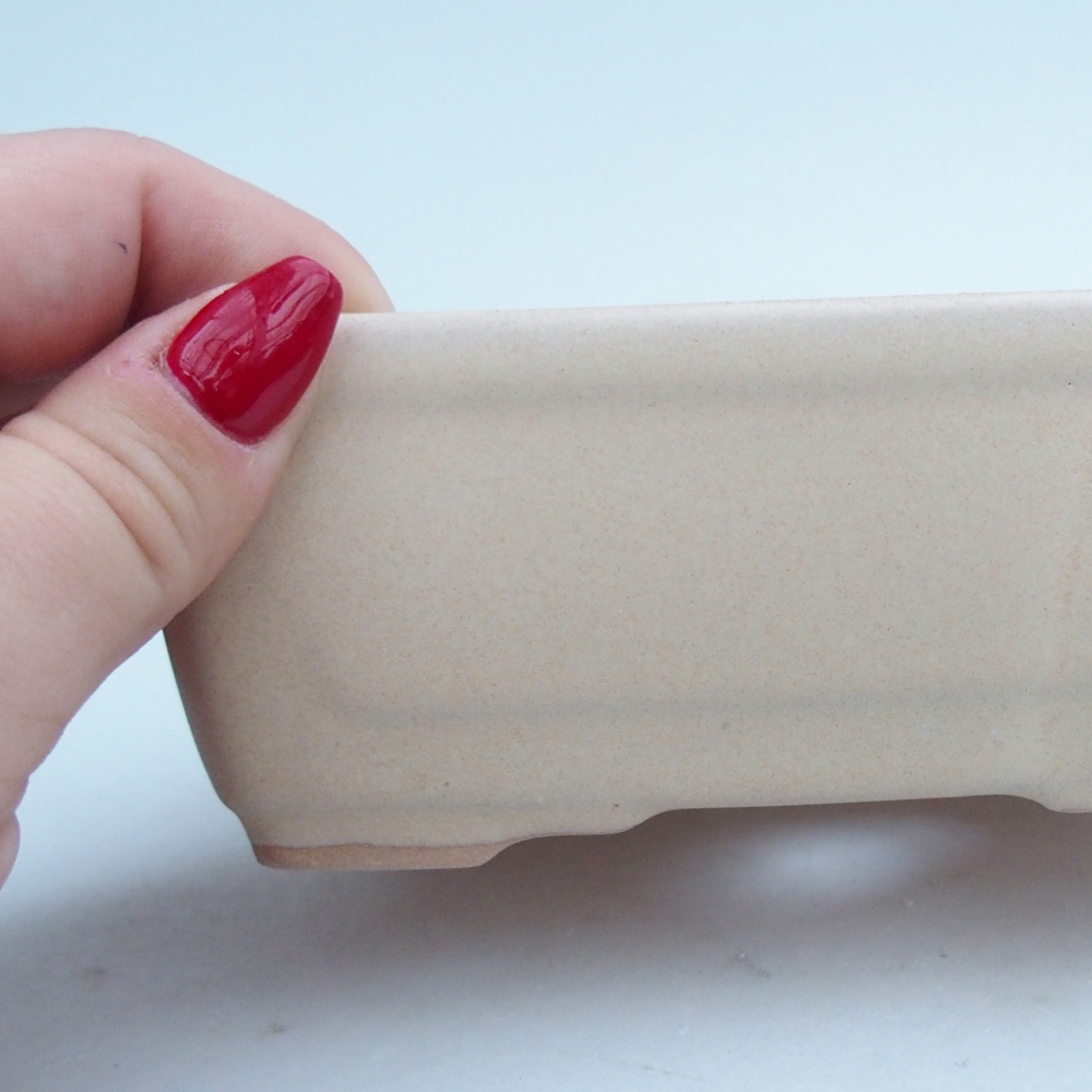 Cuenco bonsái de cerámica 13 x 10 x 5 cm, color beige