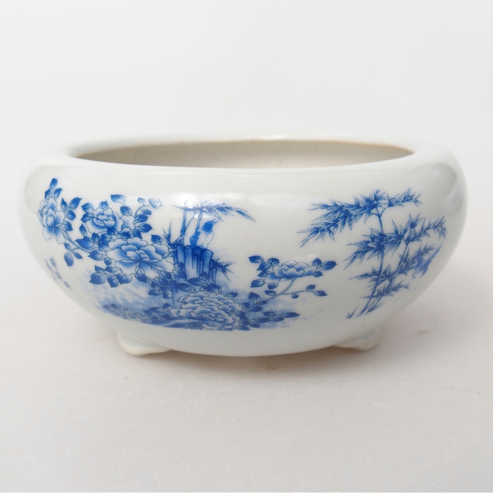 Cuenco bonsái de cerámica 10 x 10 x 5 cm, color blanco