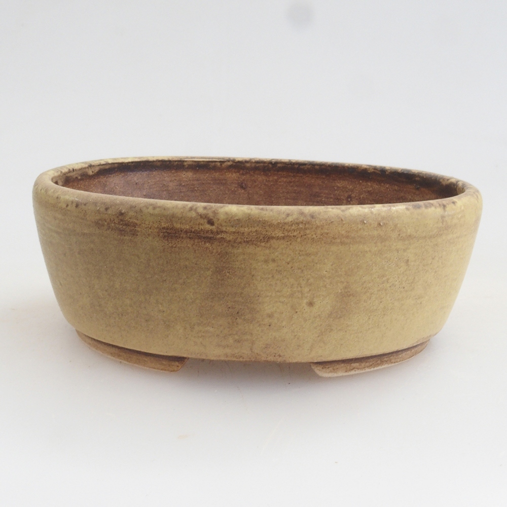 Cuenco bonsái de cerámica 10 x 8,5 x 4 cm, marrón