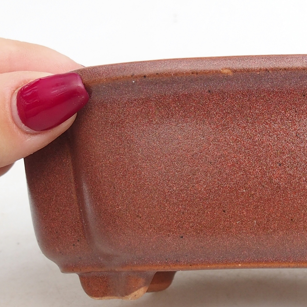 Cuenco bonsái de cerámica 13 x 10,5 x 5,5 cm, burdeos