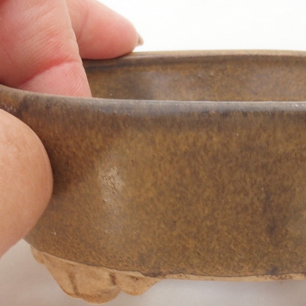 Cuenco bonsái de cerámica 10 x 8,5 x 4 cm, marrón