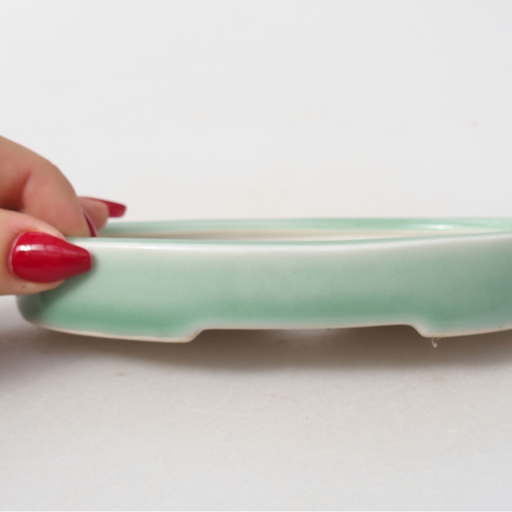 Cuenco bonsái de cerámica 15,5 x 10 x 2 cm, verde