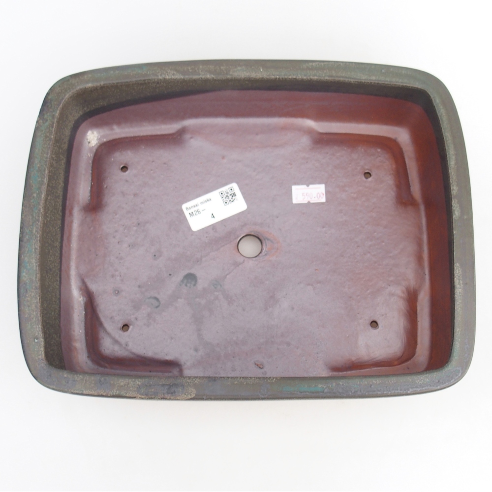 Cuenco bonsái de cerámica 26,5 x 20,5 x 7 cm, gris