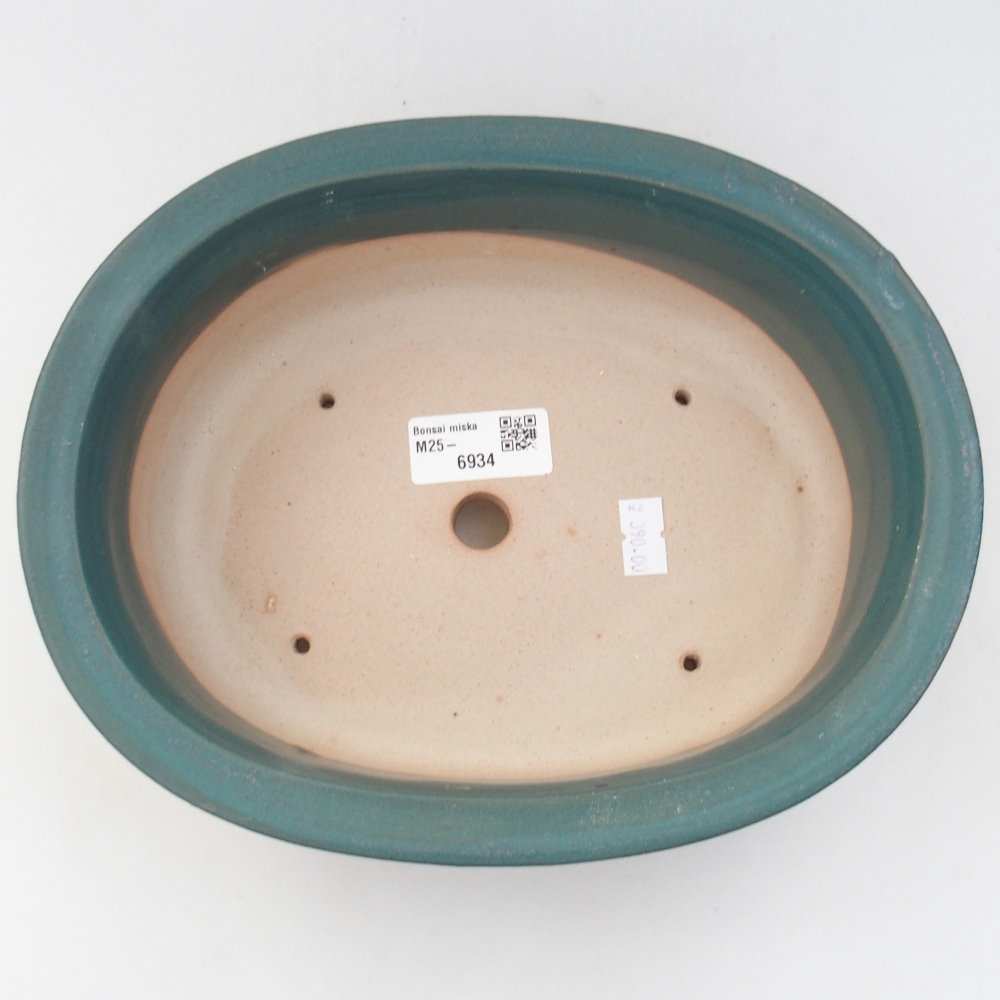 Cuenco bonsái de cerámica 23 x 19,5 x 8 cm, color azul