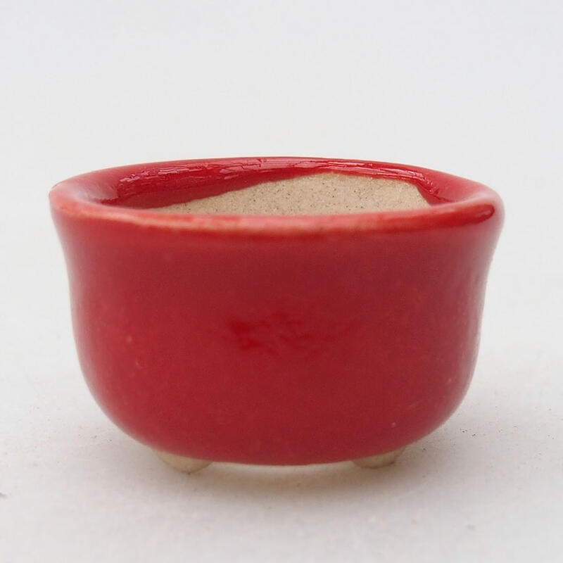 Cuenco mini bonsái 2,5 x 2,5 x 1,5 cm, color rojo