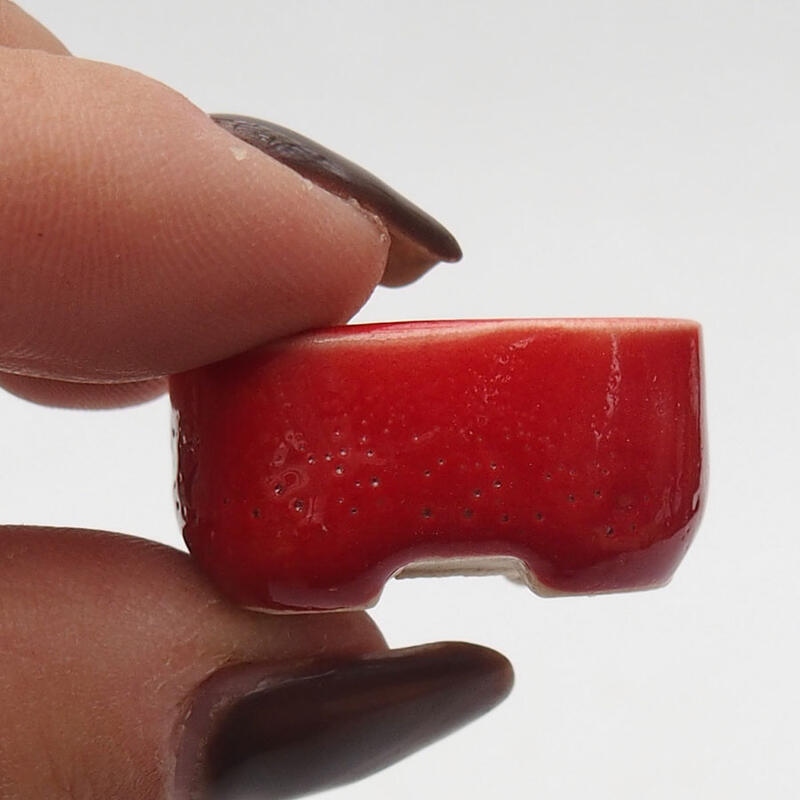 Mini cuenco bonsái 2 x 1,5 x 1 cm, color rojo