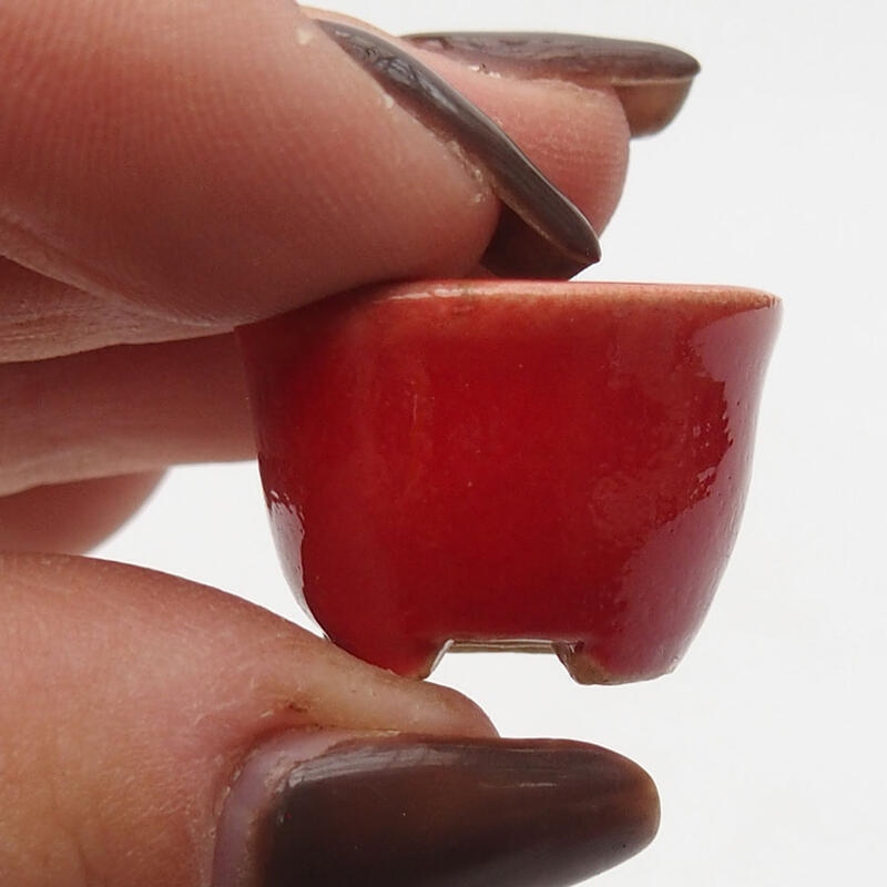 Cuenco mini bonsái 2 x 2 x 1,5 cm, color rojo