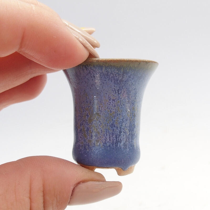 Mini cuenco bonsái 3 x 3 x 3,5 cm, color azul