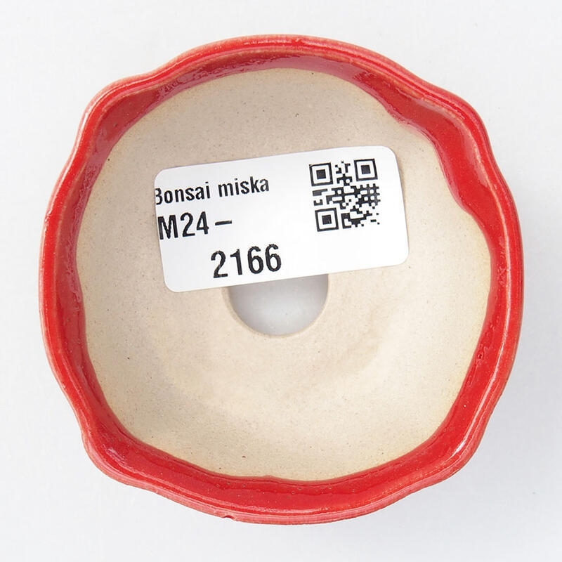 Cuenco mini bonsái 6,5 x 6,5 x 2,5 cm, color rojo
