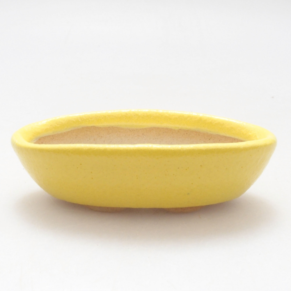 Cuenco bonsái de cerámica 6,5 x 3,5 x 2 cm, amarillo