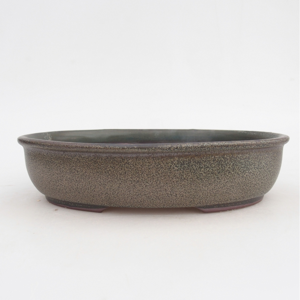 Cuenco bonsái de cerámica 21,5 x 17 x 5 cm, gris