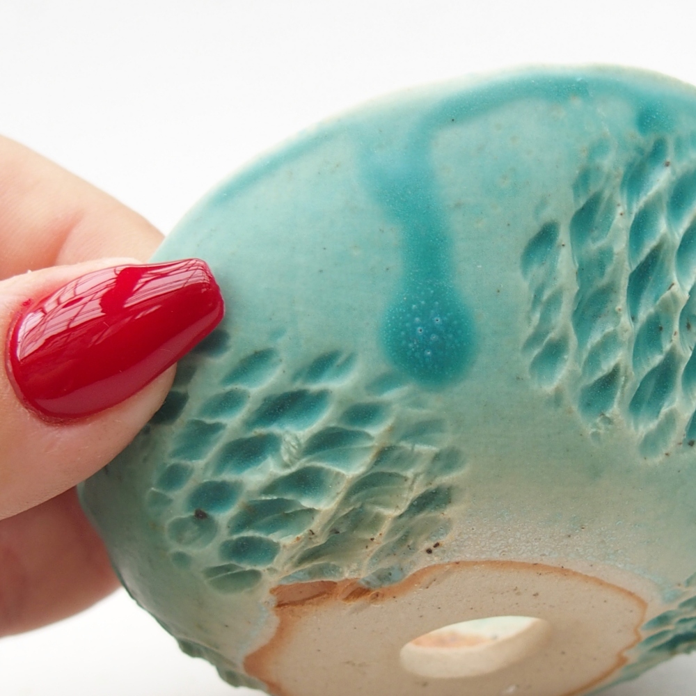 Concha de cerámica 8,5 x 8 x 4,5 cm , color azul