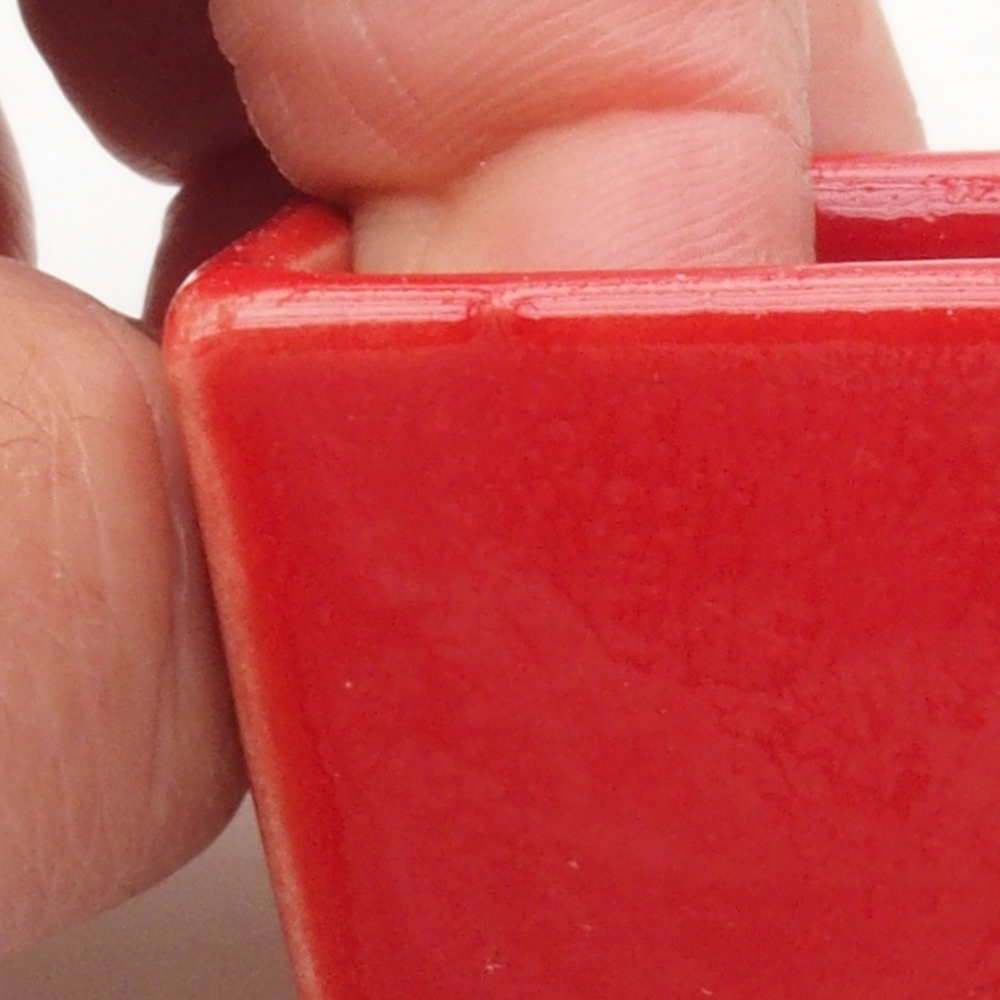 Mini cuenco bonsái 3,5 x 3,5 x 3 cm, color rojo