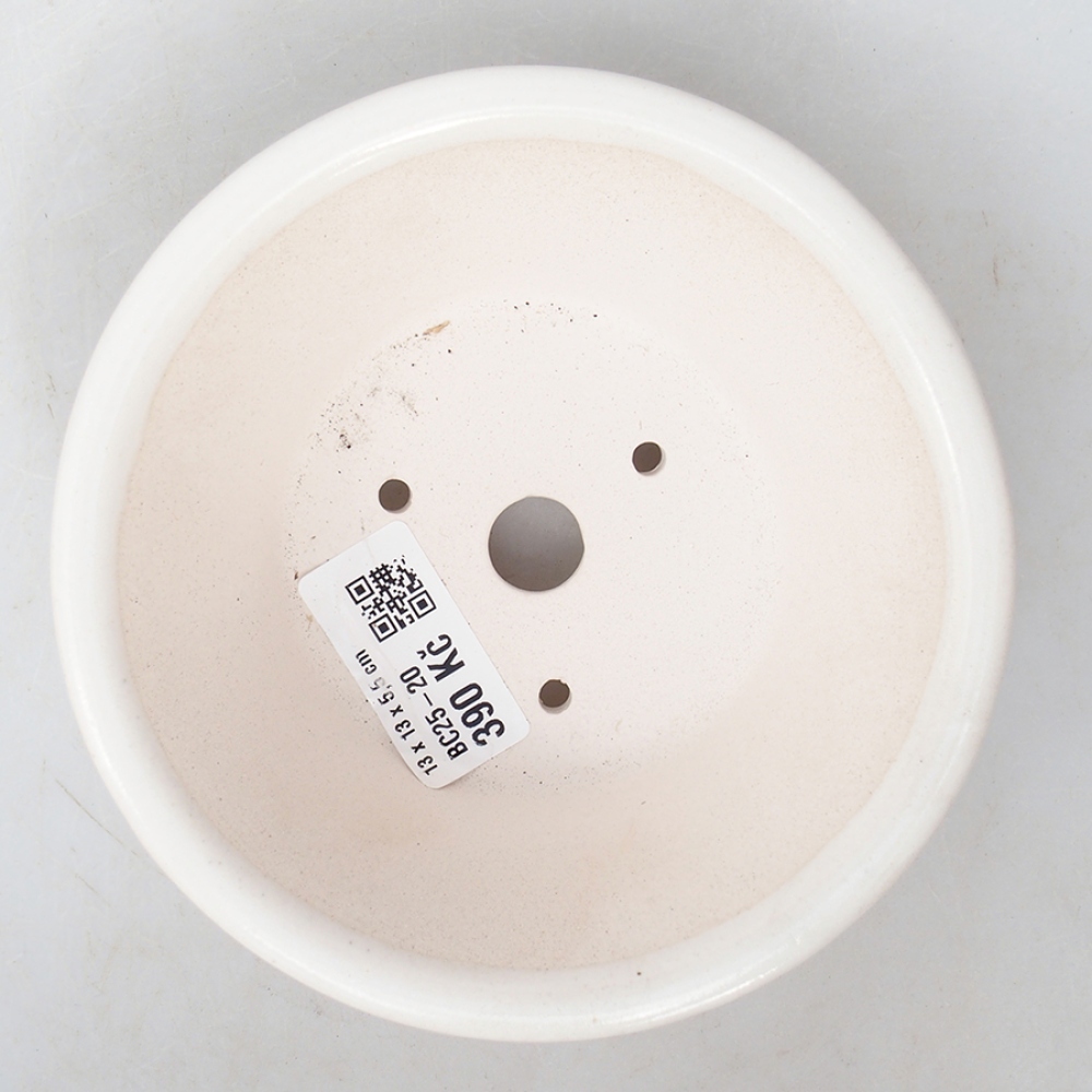 Cuenco bonsái de cerámica 13 x 13 x 6 cm, color blanco