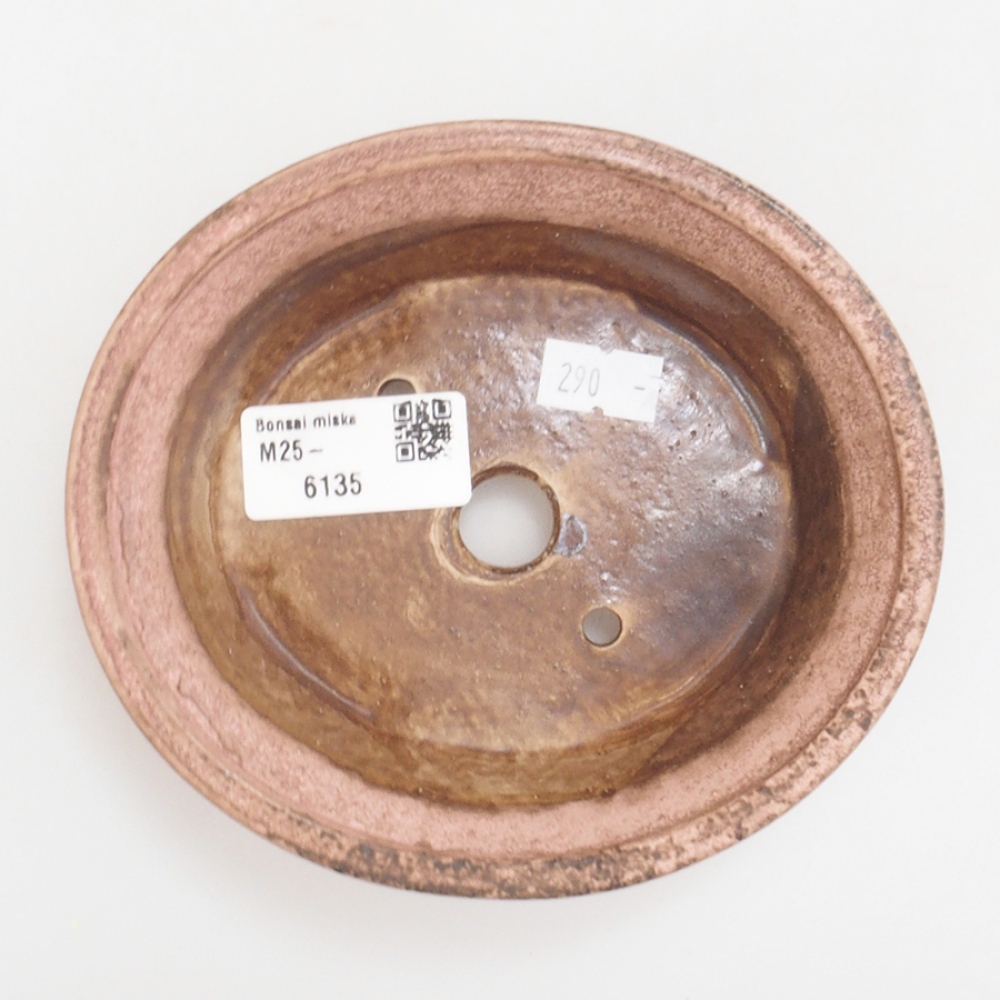 Cuenco bonsái de cerámica 10 x 8,5 x 4 cm, marrón