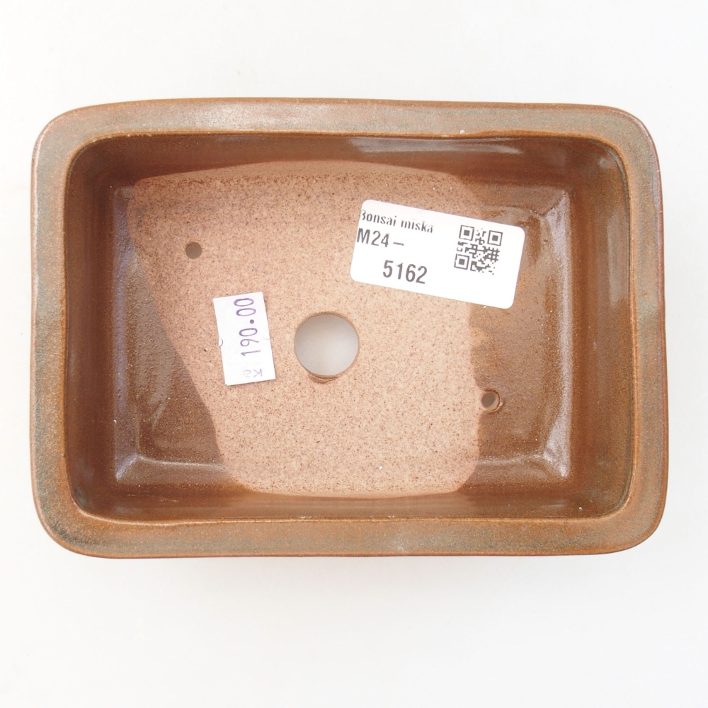 Cuenco bonsái de cerámica 13,5 x 9,5 x 4,5 cm, marrón