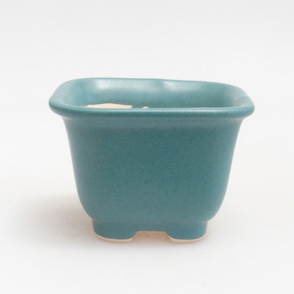 Cuenco bonsái de cerámica 6,5 x 5,5 x 4 cm, color azul