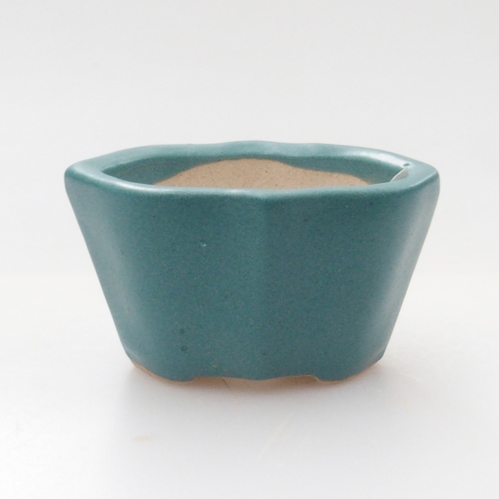 Cuenco bonsái de cerámica 6,5 x 5,5 x 4 cm, color azul