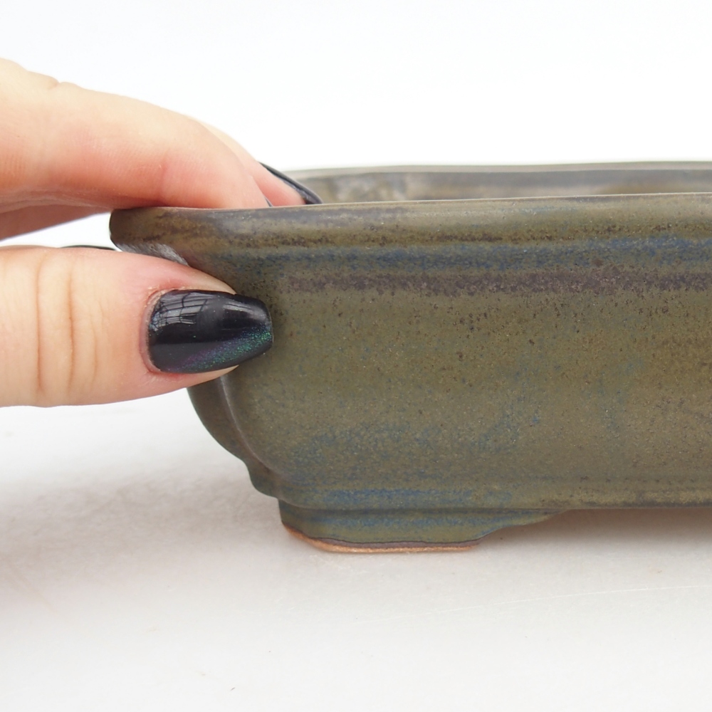 Cuenco bonsái de cerámica 18 x 13,5 x 5 cm, marrón